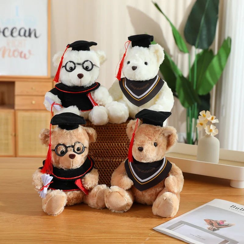 

Hot 18/23cm Cute Dr. Bear Plush Toy Stuffed Soft Lovely Teddy Bear Animal Dolls Graduation Gifts for Kids Children Boy Girls