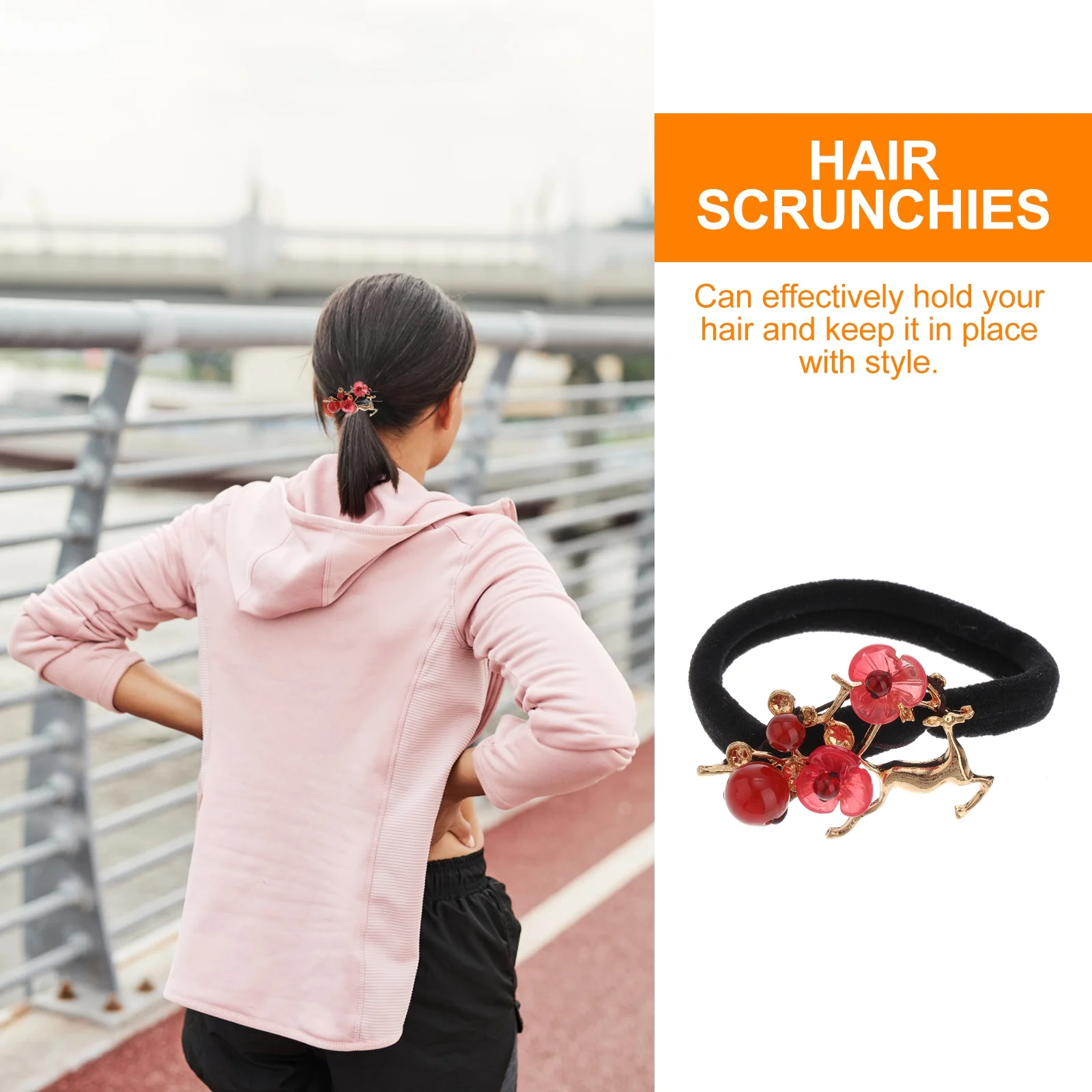 

Elk Petal Hair Scrunchies Creative Delicate Stylish Decorative Elastic Practical Multifunctional Hair Tie Rings