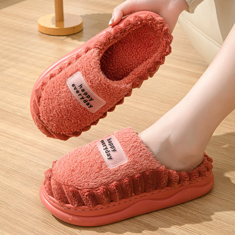 EVA Soft Sole Fluffy Slippers Women Winter Thick Warm Fur Anti-Slip Comfortable In Door Fashion image 5