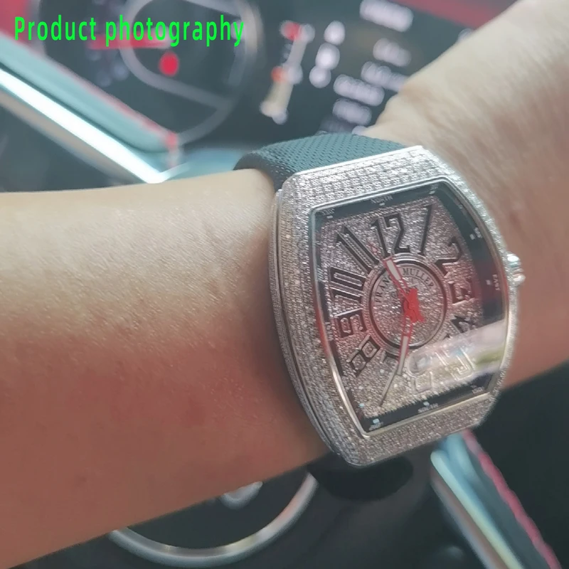 ل فرانك مولر V45 الراقية مخصصة FKM ساعة مطاطية الفرقة V45 سلسلة فلوروروبر ساعة مطاطية حزام سوار معصمه #3