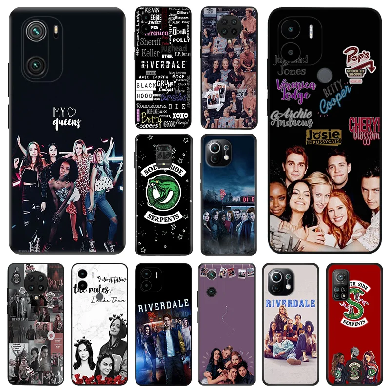 Black Matte Phone Case For Redmi K60 K50 K40 Note8 7 Xiaomi Mi 11 11T 10 T Note10 Lite Riverdale South Side Serpents Soft Cover