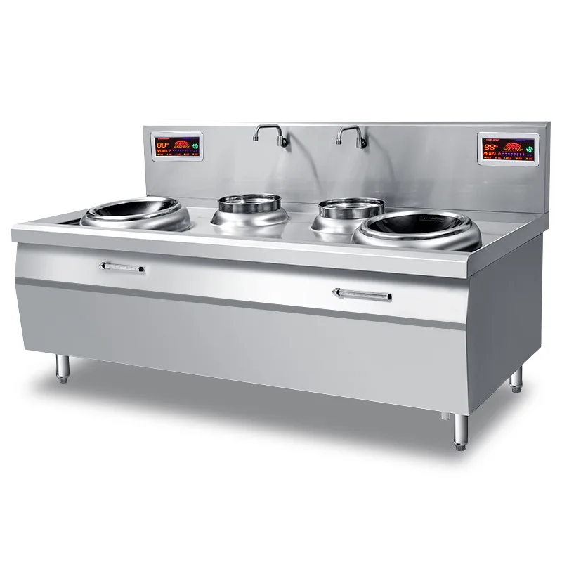 

30KW double-head fried stove three-phase electric 380V high-power electromagnetic stove for canteens and restaurants