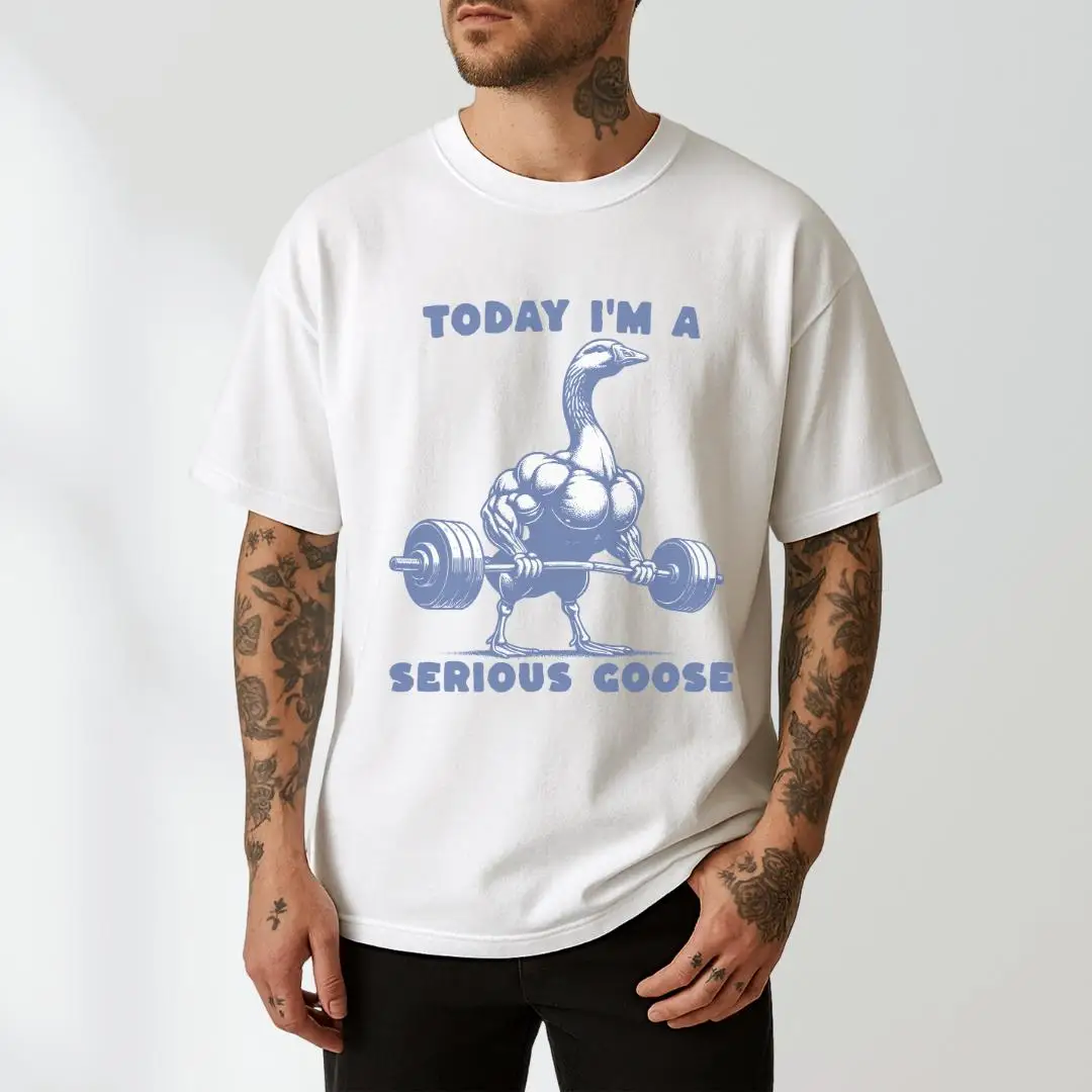 Today I'm A Serious Goose Shirt, Funny Gym Goose Tee Funny Workout Shirt Sarcastic Animal Lover Gift Weightlifting Gift Fashion