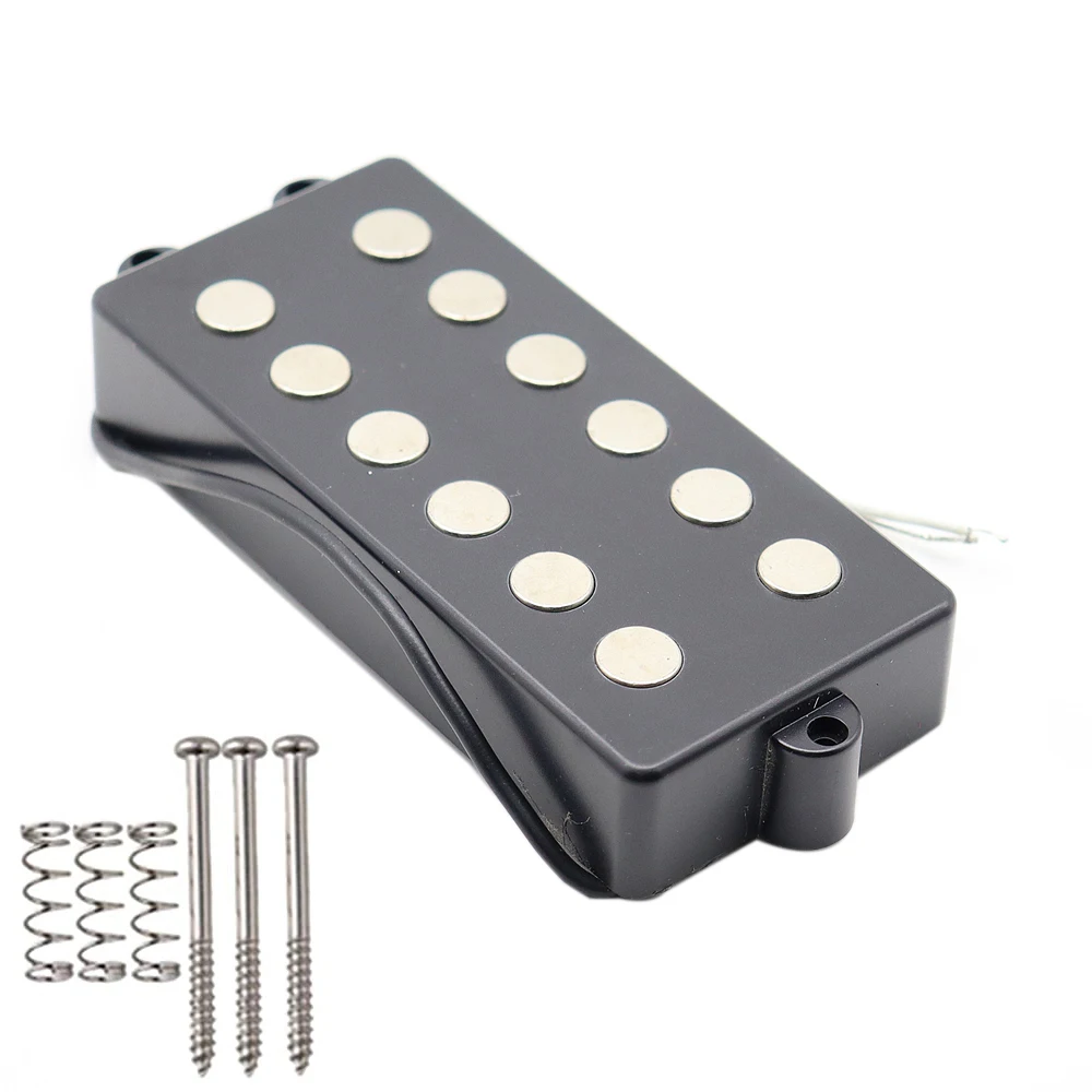 1 Pcs 5 String or 6 String Open Type Bass Guitar Pickups Humbucker Pickups with 4 Corewire Black