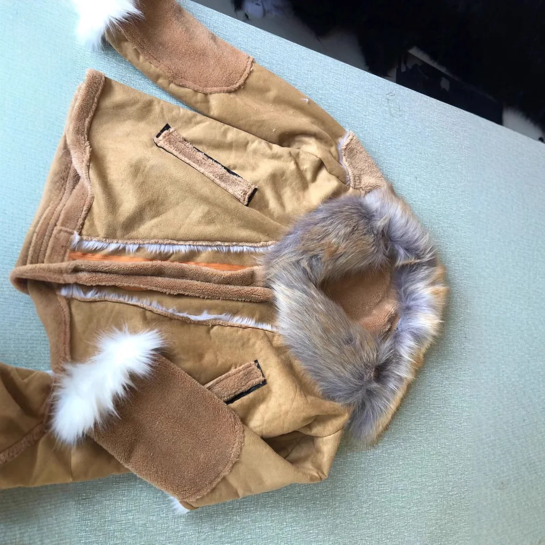 Cappotto in pelle da uomo foderato in pile ispessito con cappuccio e collo in pelliccia grande nero