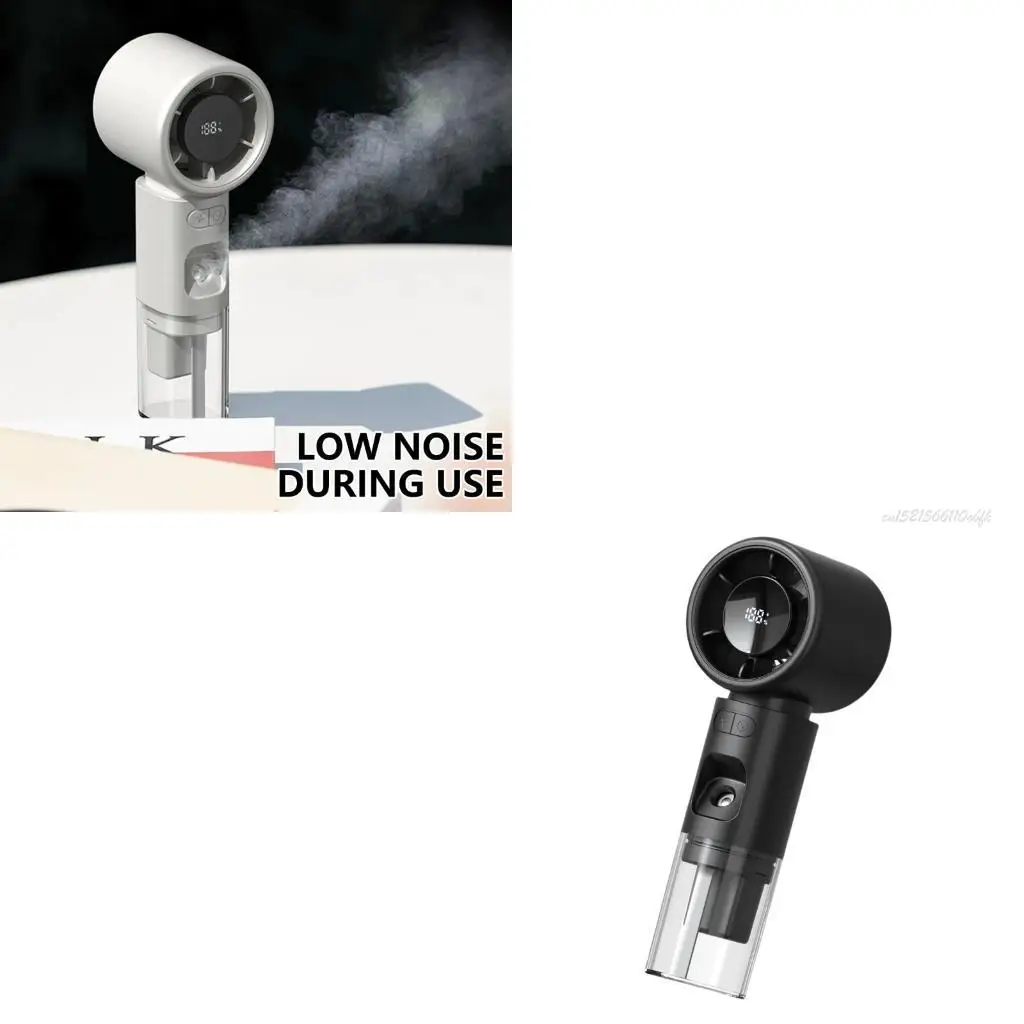 

27RB USB Rechargeable Handheld LED Display Misting Fan Water Humidifier for Office