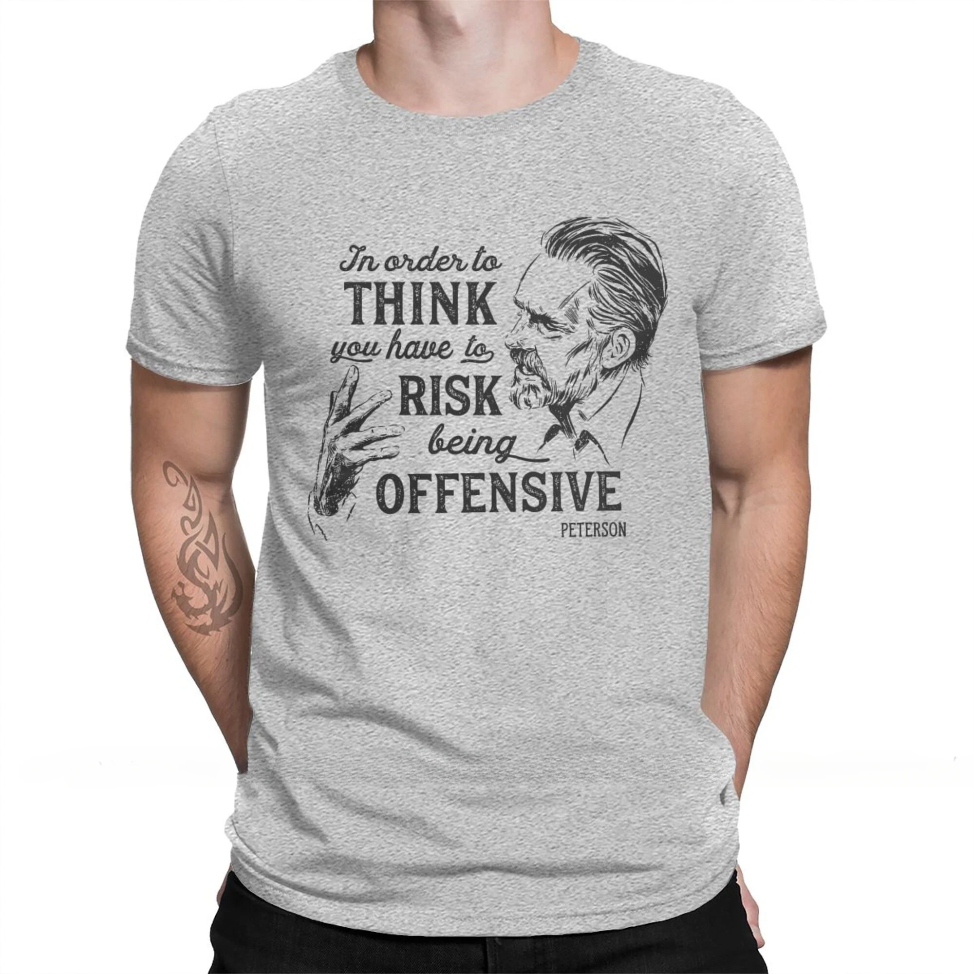 조던 피터슨 일러스트레이션 및 인용문 퓨어 코튼 O 넥 - Men'S Fashion Quotes 리뷰 및 가격