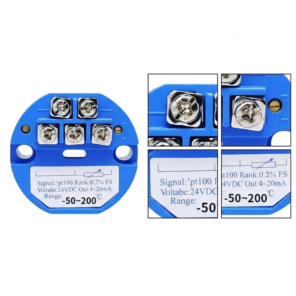 For PT100 For Smart Temperature Transmitter -50 To 200C 4-20mA Output Adjustable For RTD Sensor For Industrial Automation Contro