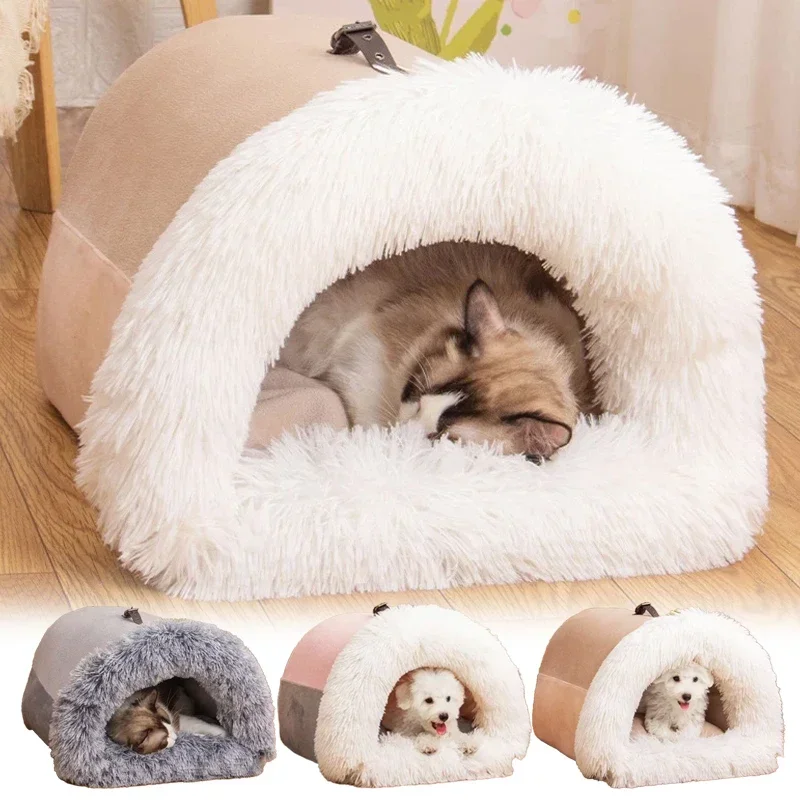 

New Deep Sleep Comfort In Winter Cat Bed Iittle Mat Basket Small Dog House Products Pets Tent Cozy Cave Nest Indoor Cama Gato