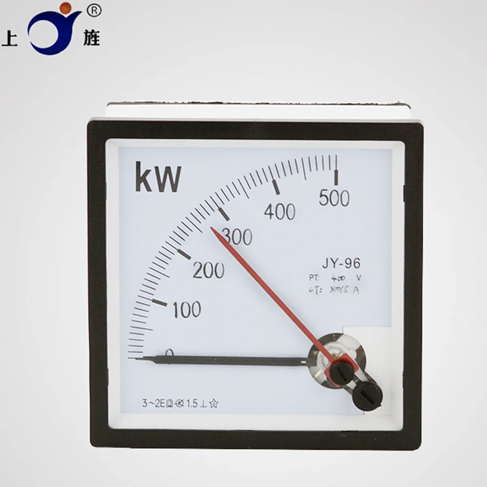 1Pcs 2 Needle KW Meter SJ-96 Pointer 3-phase Active Power 500KW 800/5A 400V Generator Instrument Head Power Meter  SQ-96 CP-96