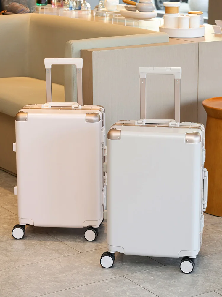 

Прочный дорожный чемодан с алюминиевой рамой, большой вместимостью, для ручной клади, с кодовым замком, модный, стильный, из полиэстера