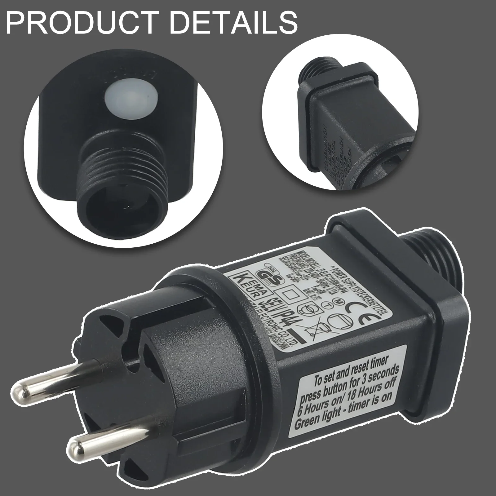 1 buah steker adaptor transformator Diameter Driver lampu peri untuk konektor 2-pin untuk kode IP44 3.6/6/9W 31V DC LED