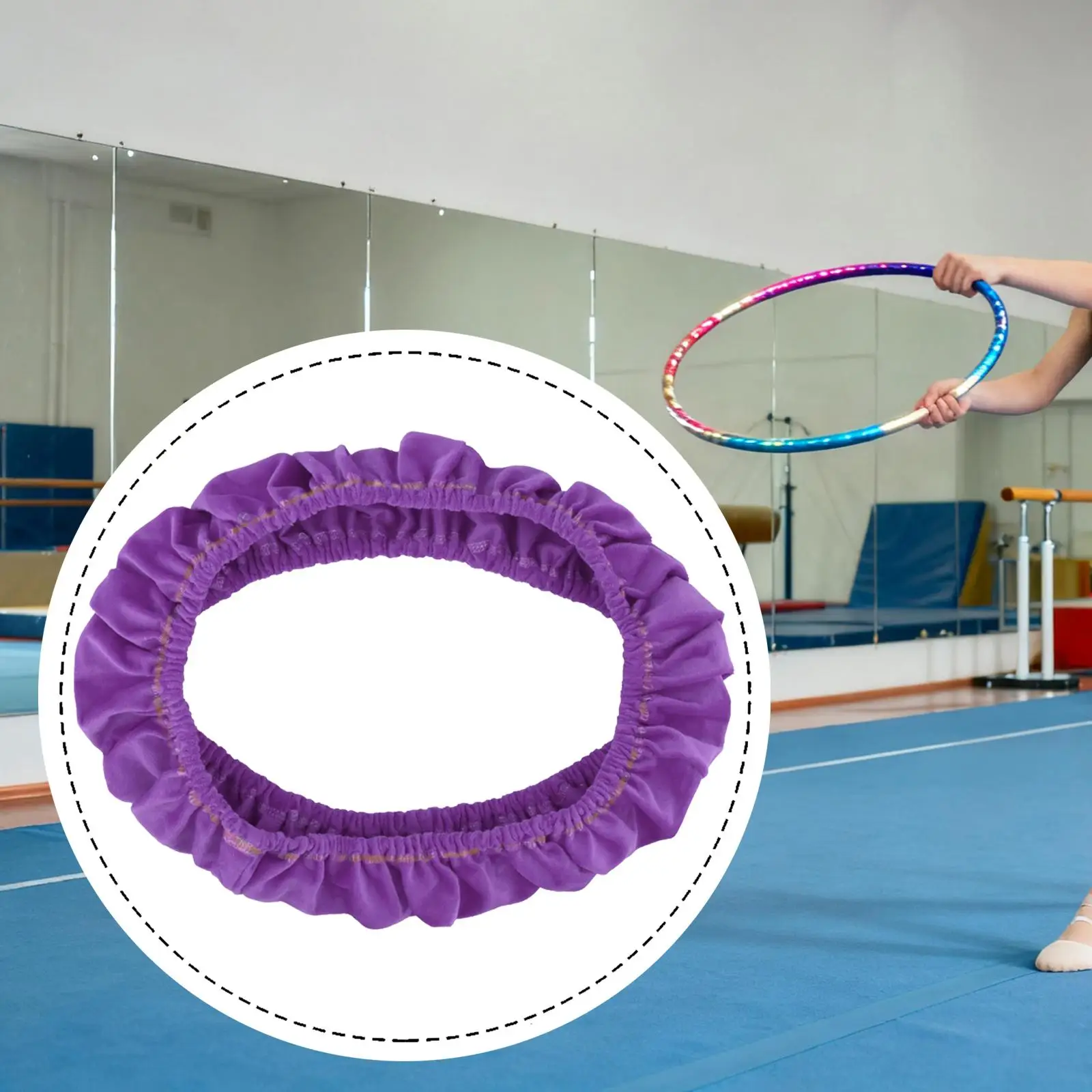 

Rhythmic Gymnastic Hoop Cover Protection Case Sports Supplies Velvet Easy to Install Calisthenics Equipment Accessory Purple