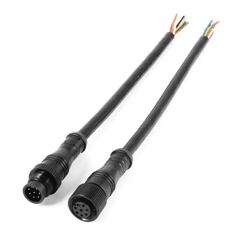 Efficient 5X 8 Pin M/F Plug Waterproof Connector Cable Black