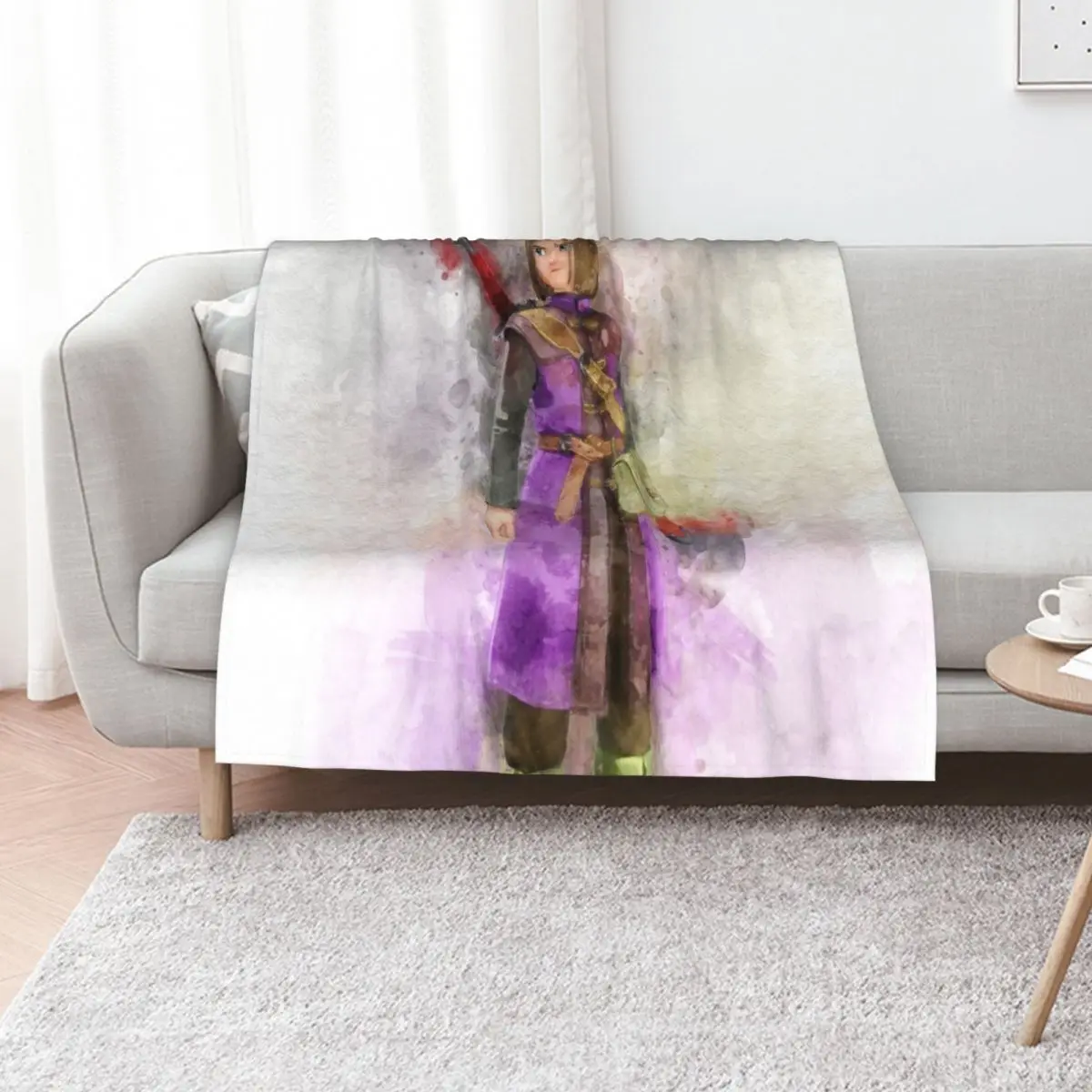 

Hero - DQXI Watercolor Throw Blanket For Sofa Thin Thins Cute Plaid Plush Blankets