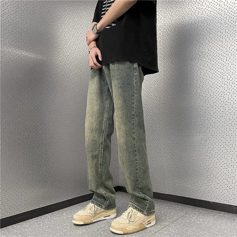 

Vintage Jeans Men's Summer Casual Wide Leg Loose Student Straight Pants