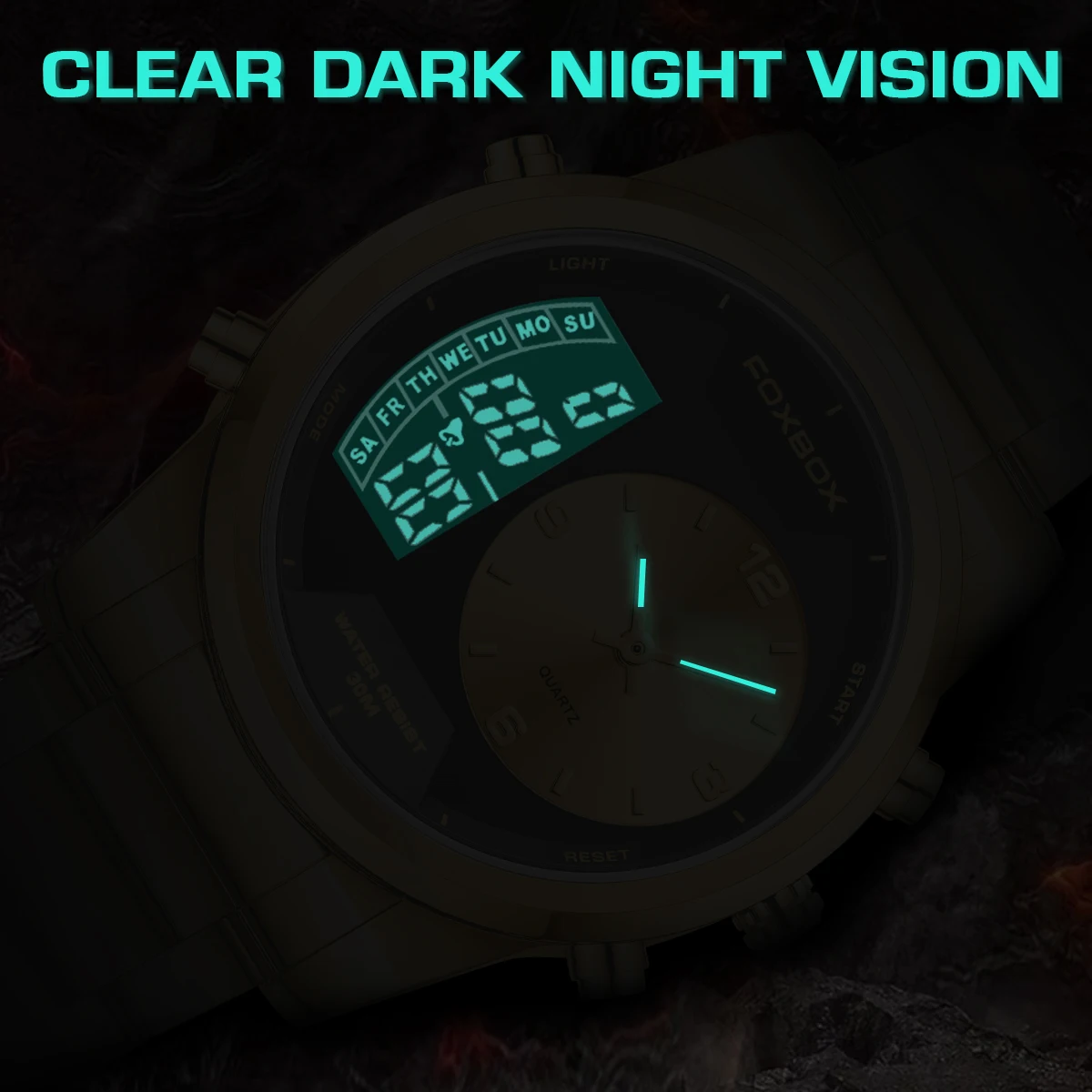 

LIGE New Fashion Digital Watch Men Casual Sports Waterproof Men's Quartz Watch FOXBOX Top Brand Luxury Chronograph Wristwatches