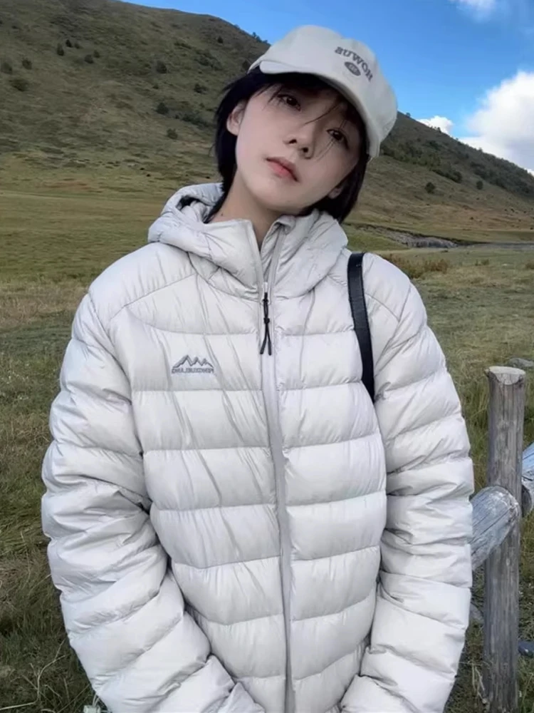 

Женское свободное хлопковое пальто-манто, корейская зимняя верхняя одежда, легкий стеганый жилет с капюшоном, большие размеры для похудения