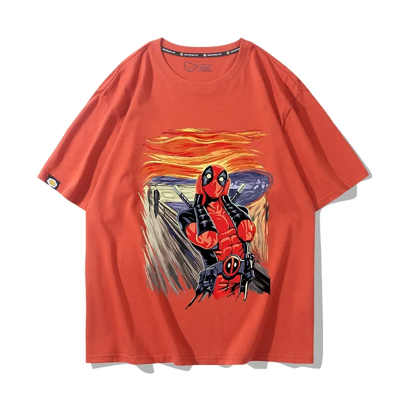 Marvel movie t-shirt in cotone Deadpool uomo e donna con la stessa estate traspirante sciolto 100 moda top manica corta y2k