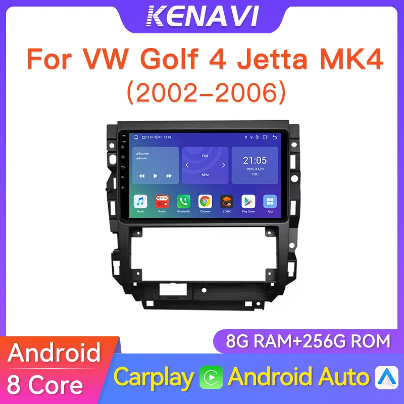 راديو ستيريو بالسيارة مشغل وسائط متعددة لسيارة Volkswagen VW Golf 4 Jetta MK4 2002-2006 نظام تحديد المواقع اللاسلكي Carplay Android Auto DVD Head Unit