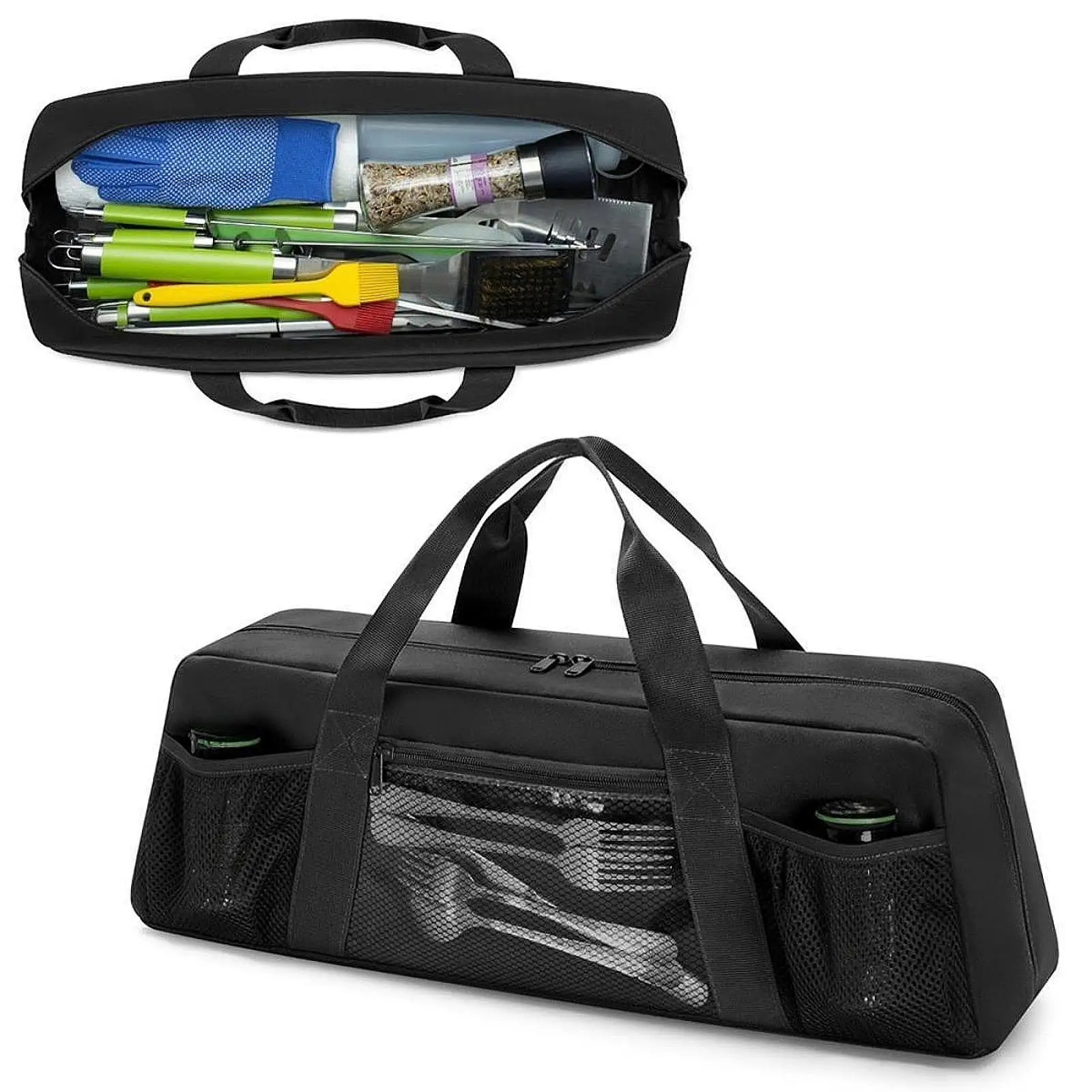 

BBQ Tool Storage Bag Black Carry Bag for Barbecue for Camping Cooking Hiking
