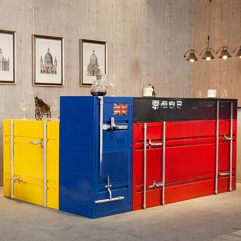 

Wrought iron container, bar counter network front desk