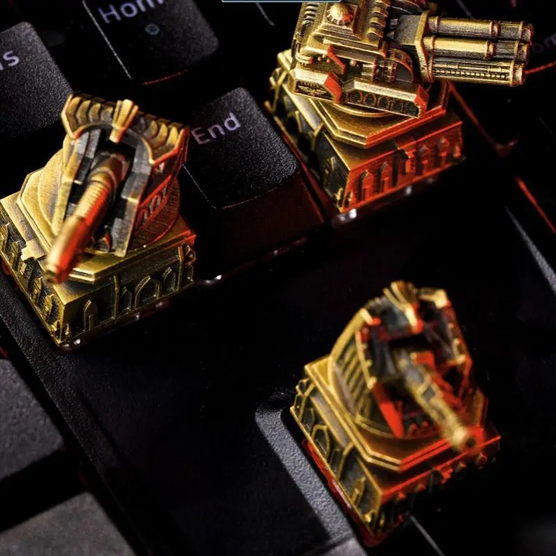 Pure Copper Stars Casting War Ornaments Mechanical Keyboard Cross Keyboard Hat Starship Macro Cannon Skyhawk
