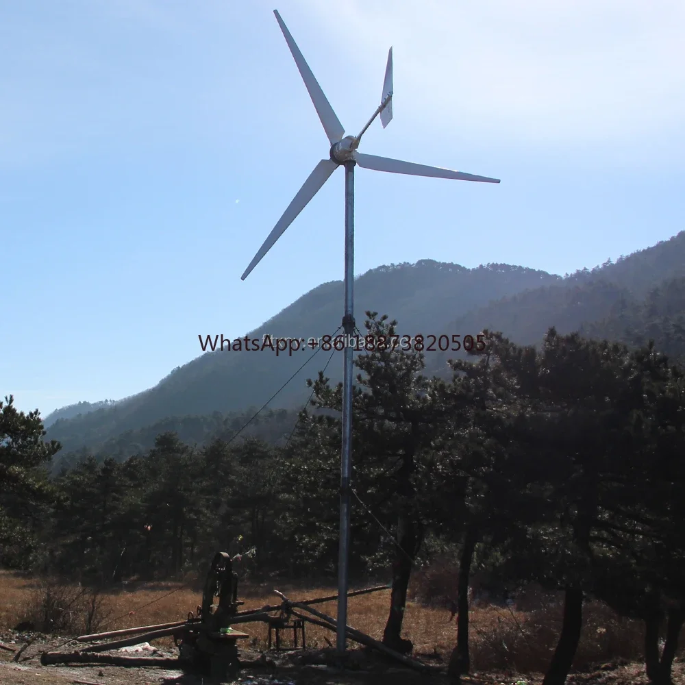 China 10 year 10KW 220V 380V High Efficiency Horizontal Asix 3 Phase Permanent Magnetic Generator Wind Turbine for Residential