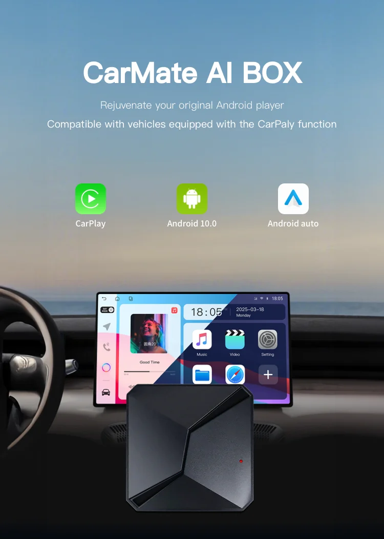 

Android 10 3In1 CarPlay Android Auto Wireless Adapter Smart Mini Box Plug and Play Netfilx Youtube Spotify