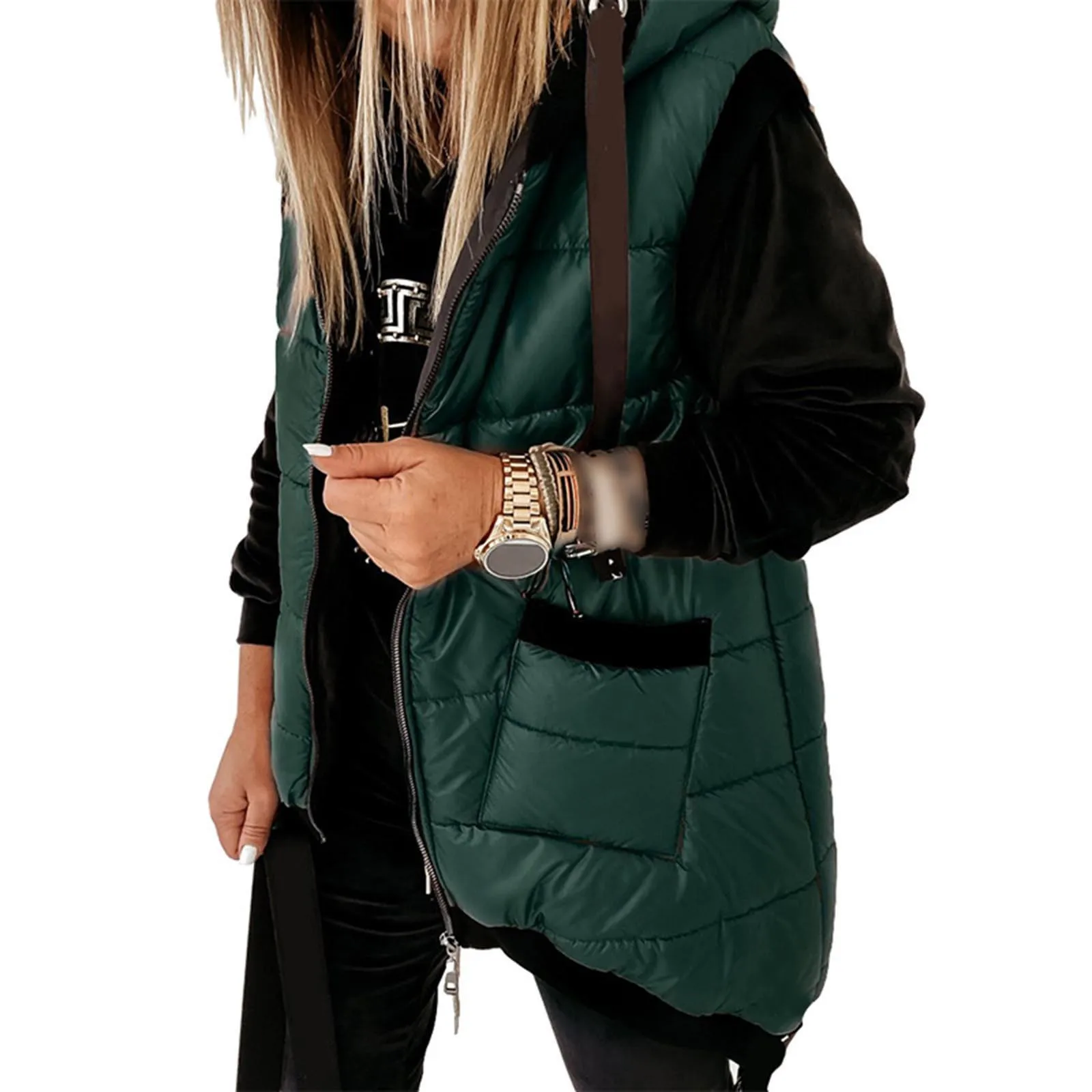 Women\'s Sleeveless Vest New Warm Autumn Winter Feather Coats Pockets Casual Loose Down Cotton Vests Outdoor Jacket жилетка