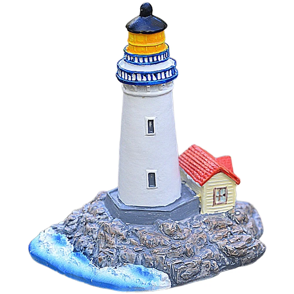 Desk Setup Or Set Up - Blue Resin Lighthouse Decor Mediterranean Style