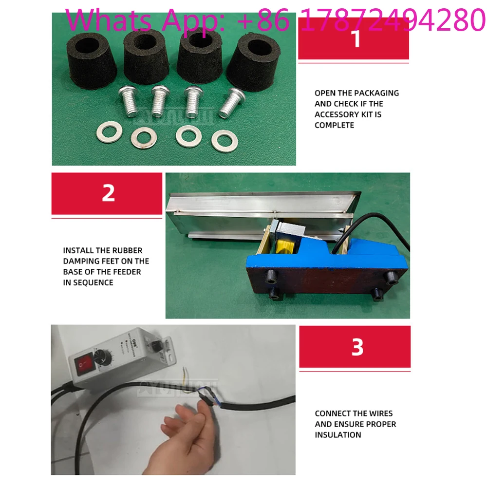 Electromagnetic Vibration Feeder with Controller Uniform Straight Line Feeder Material Dispensing Machine
