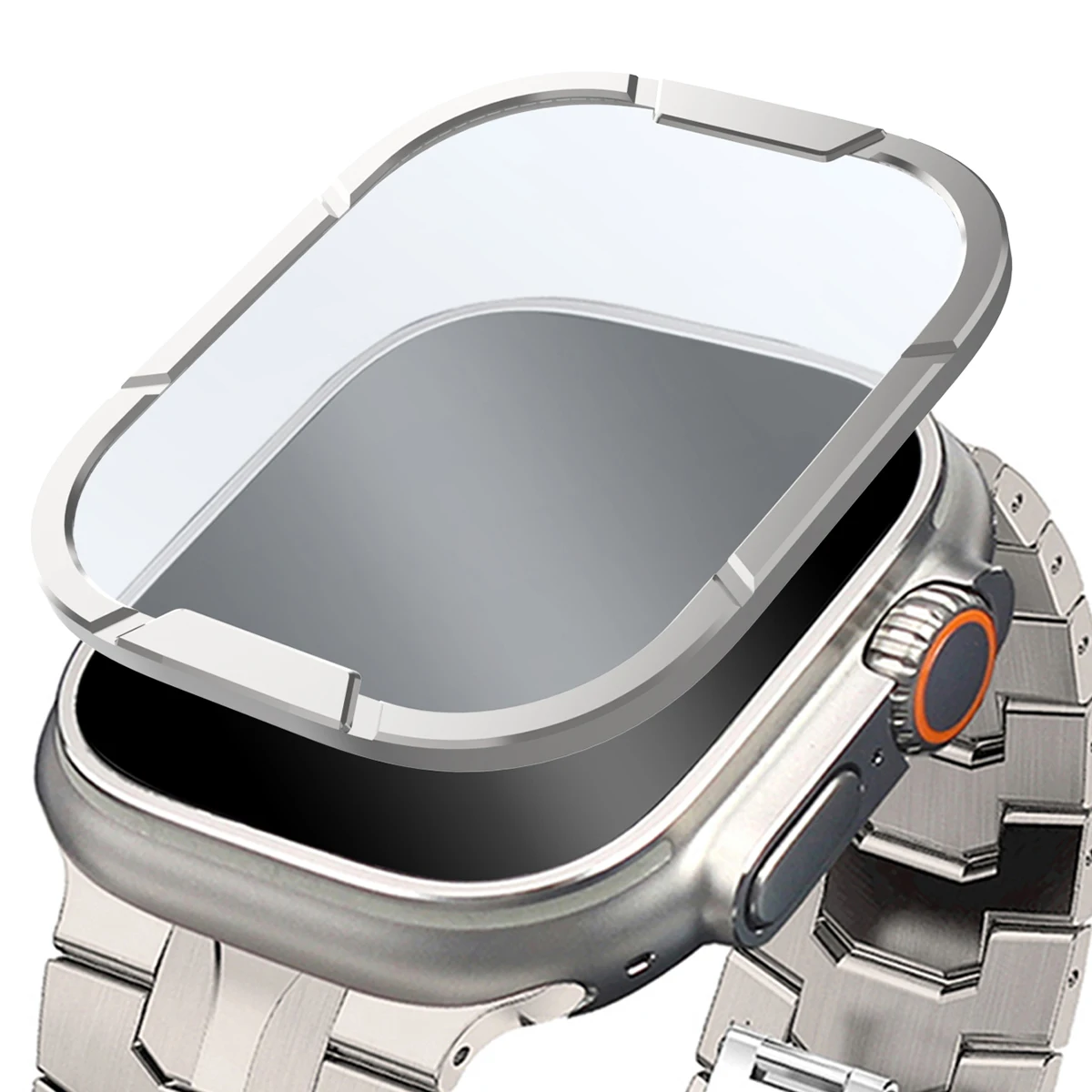 スクリーンプロテクター強化ガラス Apple Watch Ultra 2 49mm ガラス + 金属バンパー 傷防止 iWatch シリーズ Ultra 49MM アクセサリー