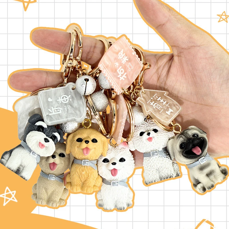 

New Cartoon Pet Dog Keychain Pendant Party Gift Happy Cute Pet Dog Korean Creative Pet Dog Decorative Pendant Birthday Present