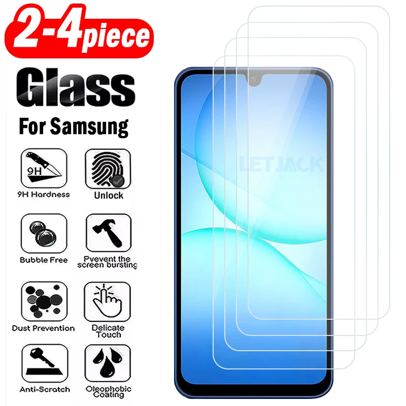 2-4Piece Screen Protector For Samsung Galaxy A17 A07 A26 A16 A06 A25 A15 A05 A05S A34 A24 A14 A04 A33 A23 A13 HD Tempered Glass