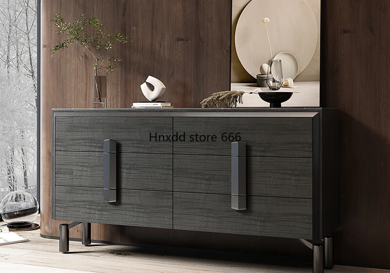 Italian minimalist chest cabinet foyer partition living room rock slab dining side cabinet