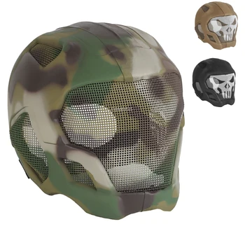 Tactical adjustable helmet Impact resistance skull steel mesh mask helmets outdoor hunting Paintball sports head protector