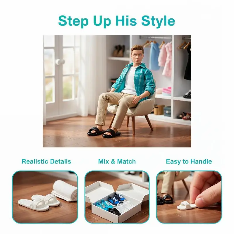High-Quality Male Doll 1/6 Plastic Shoes Fashion Boots Perfect for Outfits and Collectors