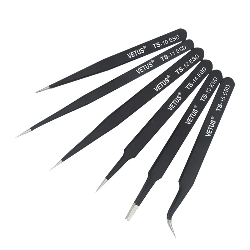 New 6Pcs/Set Resists Corrosion Safe Anti-static Tweezers Maintenance Tools ESD10/11/12/13/14/15