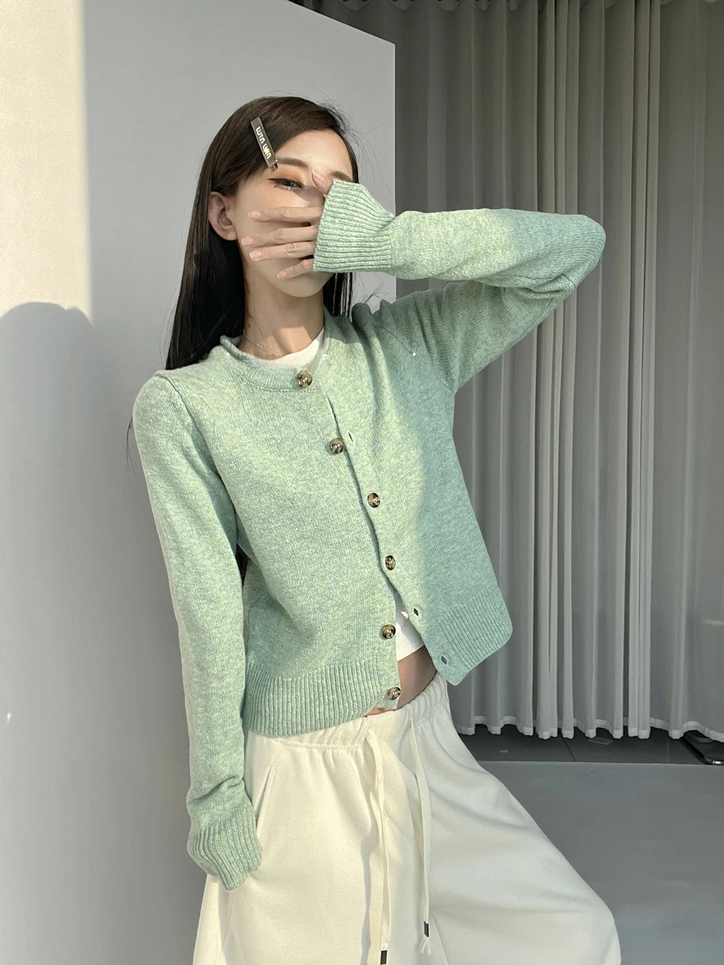 

MianCun een вязаный свитер, пальто, женский новый винтажный мягкий ленивый топ с манжетами, повседневная одежда на пуговицах