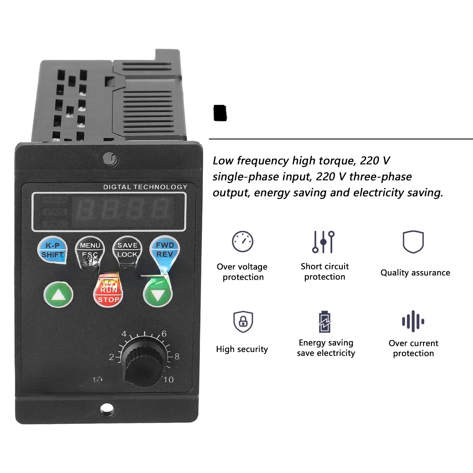 Speed Controller 750W 220V Single-phase Input 3-phase Output Programmable Motor Driver Frequency Converter