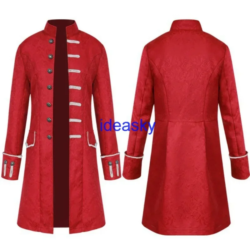 Veste de Style Médiéval en Velours Côtelé pour Homme et Enfant, Costume de Cosplay Steampunk, Manteau d'Aviation Gentman, Blazer d'Hiver Gothique, pour Halloween, 303