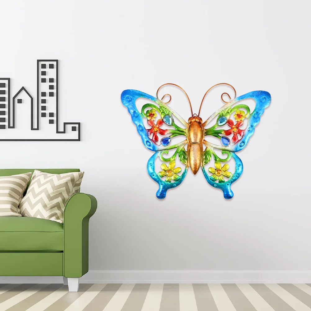 

2Pcs Iron Butterflies Wall Art Garden Office Decoration Gift for Iron Butterflies Wall Art