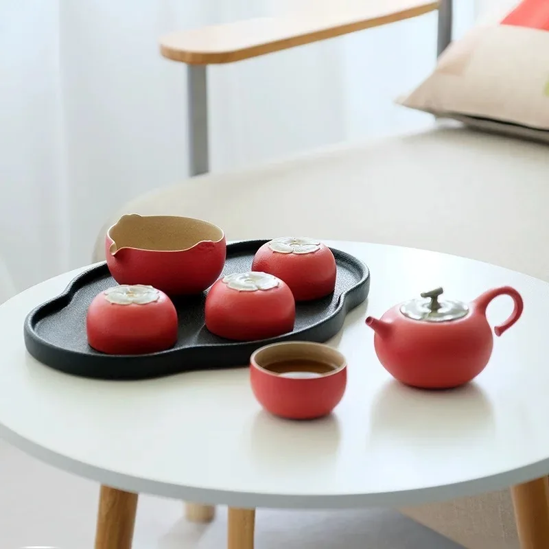 tea set, high-end complete tea set gift box, ceramic kung fu fruit tea set