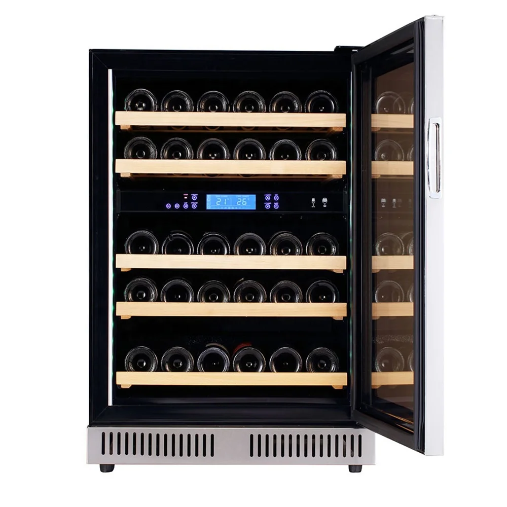 24 Inch Wide 46 Bottle Capacity Small Wine Refrigerator With Right Swing Door