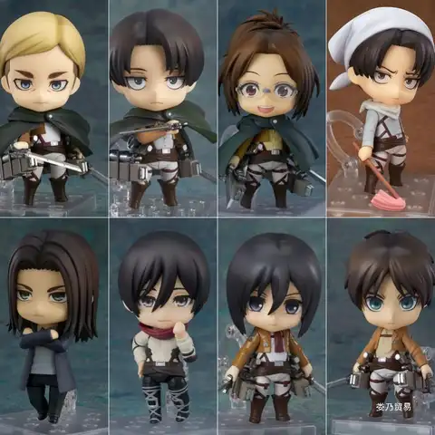 Levi Ackerman 390 417 Eren Jaeger 375 Mikasa Ackerman 365 Hange Zoe 1121 action figure PVC toys collection doll anime cartoon