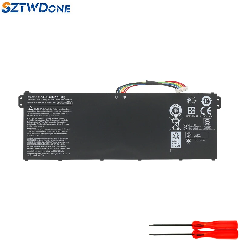 SZTWDONE AC14B3K bateria do laptopa Acer Aspire R3-131T R5-431T R5-471T R5-571TG R7-371T R7-372T Swift 3 SF314-51 ES1-572 /731