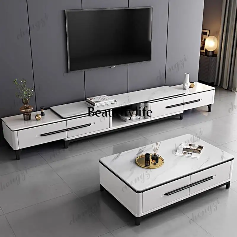 Soporte extensible para TV, mueble de TV vintage blanco, soporte pequeño para TV de suelo, mueble de TV nórdico de lujo para interiores, mueble para el hogar