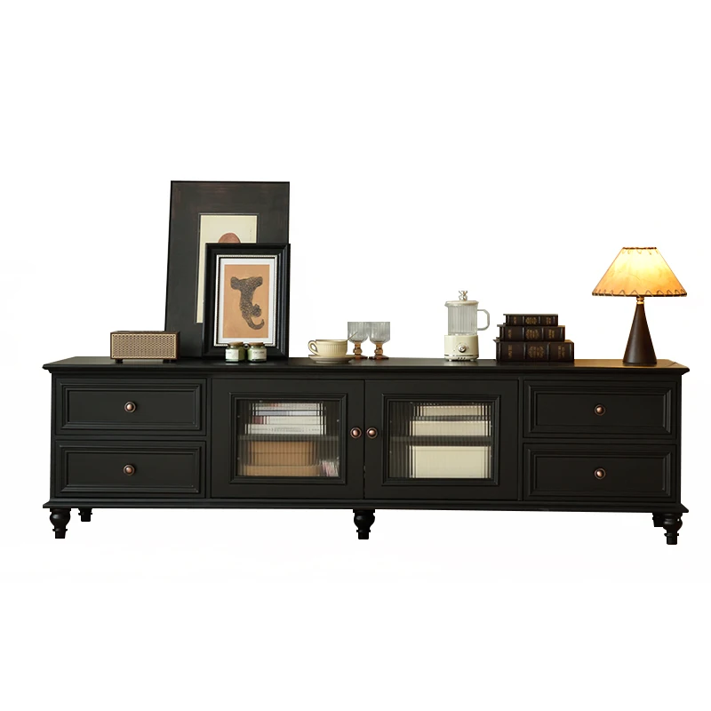 عمودي خمر حامل تلفاز عادي أدراج عالمية خشبية الحد الأدنى حامل تلفاز أسود الشمال مصمم Fernsehen Tisch الأثاث #6