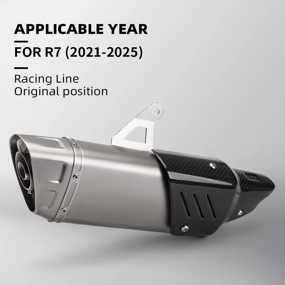 

For Yamaha YZF R7 2021-2025 51MM Racing Exhaust Muffler with Removable DB Killer